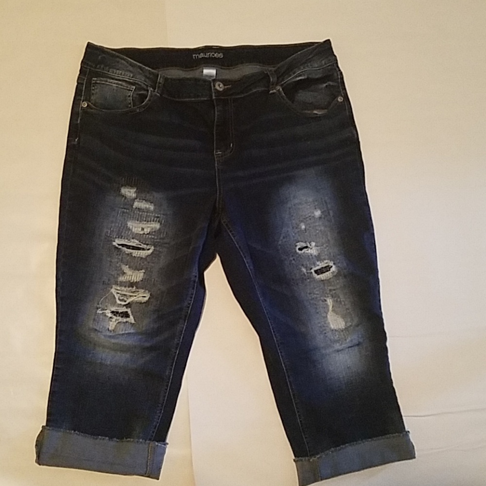 Ellie plus size capri with repaired destruction